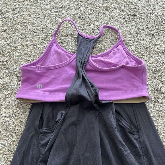 LULULEMON Tuck Me In Tank Top Gray Purple Very Light Flare size 6 Gym Yoga - Picture 4 of 7